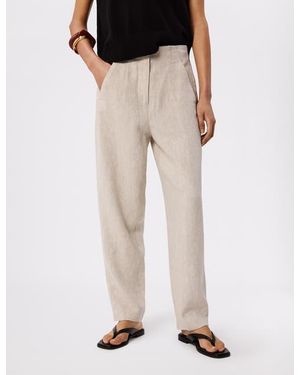 Whistles Linen Barrel Leg Trouser - Natural