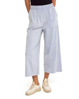 Threads For Thought Alva Mineral Wash Pull-On Wide Leg Capri Pants - Blue