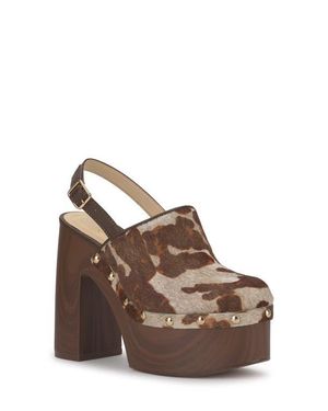 Jessica Simpson Cazea Genuine Calf Hair Slingback Platform Sandal - Brown
