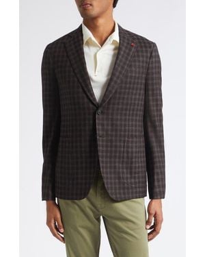 Isaia Check Wool & Cashmere Sport Coat - Black