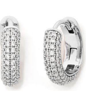 Kate Spade Brilliant Statements Pavé Mini Huggie Hoop Earrings - Metallic