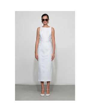Et Ochs Farley Denim Midi Dress - White