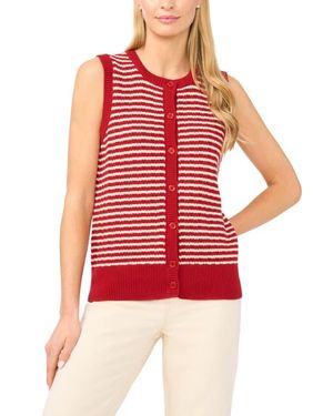 Halogen® Stripe Sweater Vest - Red