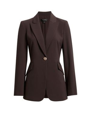 Tahari One-Button Blazer - Brown