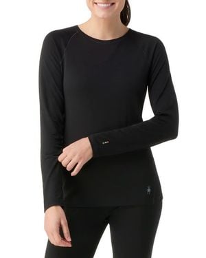 Smartwool Merino Wool Base Layer Crew Top - Black