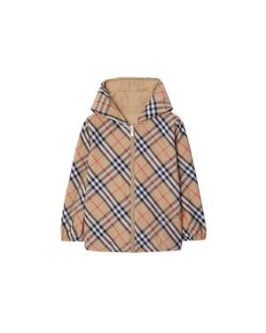 Burberry Reversible Check Cotton Blend Jacket - White