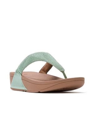 Fitflop Lulu Crystal Embelli Toe-Post - Green