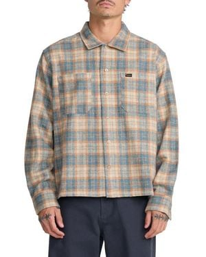 RVCA Dayshift Flannel Button-Up Shirt - Gray