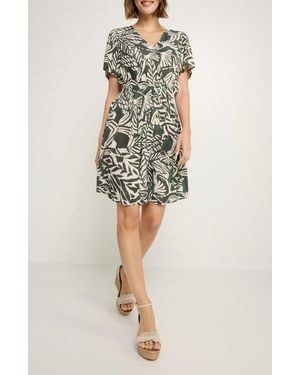 Lascana Print V-Neck Dress - Multicolor