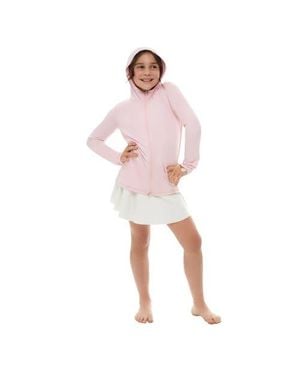 BloqUV Kid's Long Sleeve Full Zip Hoodie Top With Sun And Uv Protection - Pink