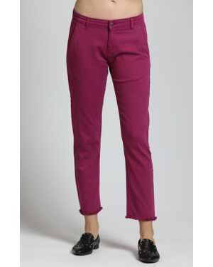 Apny Straight Leg Ankle Pants - Red