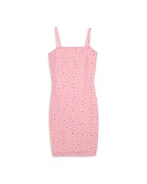 Theme Brooke Rhinestone Mesh Dress - Pink