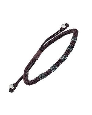 Link Up Stainless Steel Beads On Nylon Pull Cord - Brown