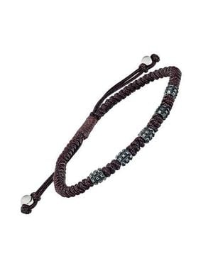 Link Up Stainless Steel Beads On Nyon Pull Cord - Brown