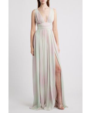LoveShackFancy Madeline Gathered Sleeveless Gown - Multicolor