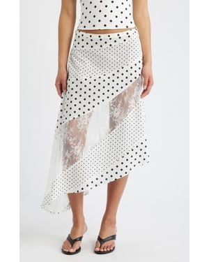 Princess Polly Rennar Mixed Polka Dot Asymmetric Skirt - Multicolor