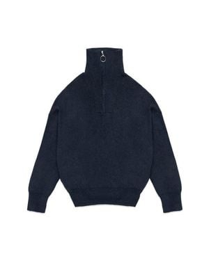 DELUC Spencer Half Zip Sweater - Blue