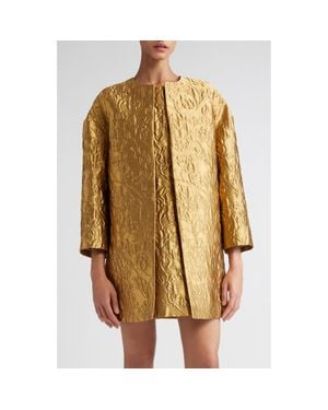 Emilia Wickstead Phaedra Floral Jacquard Metallic Jacket - Multicolor
