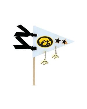 Color Shout College Of Arkansas Pennant Pair Earring Set - Black