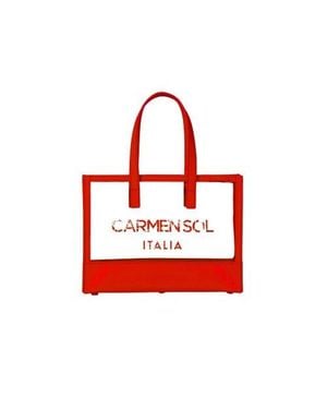 Carmen Sol Venezia Clear Tote Bag - Red