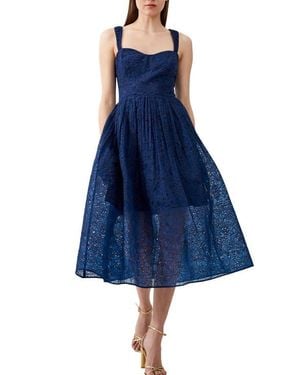 French Connection Embroidered Lace Dress - Blue