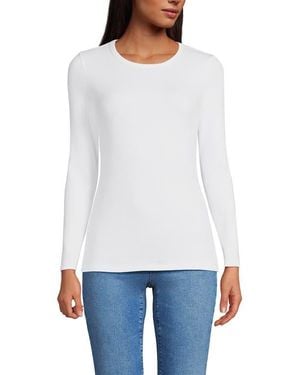 Lands' End Cotton Rib T-Shirt - White