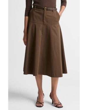 Vince Utility Flare Midi Skirt - Brown