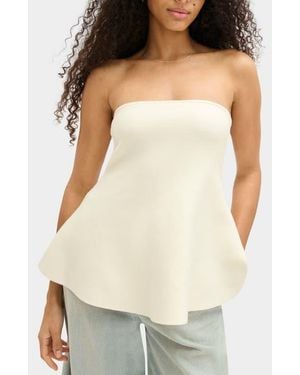 ALIGNE Amy Flared Strapless Top - Natural