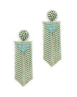 Deepa Gurnani Fanning Drop Earrings - Green