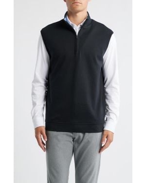 Scott Barber Pima Cotton Quarter Zip Vest - Black