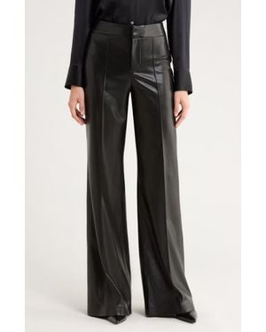 Alice + Olivia Dylan High Waist Flare Faux Leather Pants - Black