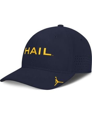 Nike Michigan Wolverines Gameday Aerobill Swooshflex Dri-Fit Hat - Blue