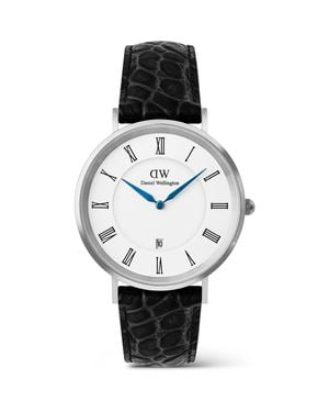 Daniel Wellington Classic Roman Numerals Leather Strap Watch, 40Mm - Black