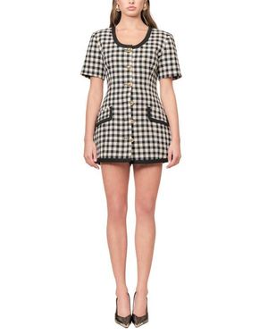 Maude Club Frances Gingham Wool Jacket - Black