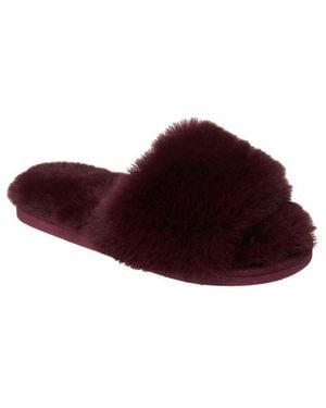 Nine West Faux Fur Slippers Blush - Red