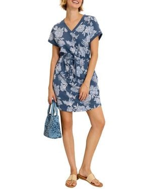 Tommy Bahama Marina Del Mar Print Tie Waist Dress - Blue