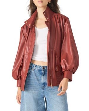 Steve Madden Vee Faux Leather Jacket - Red