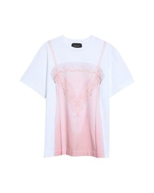 Simone Rocha Satin Slipdress Trompe L'Oeil Cotton T-Shirt - Pink