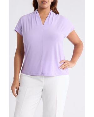 Kasper Cap Sleeve Shirt - Purple