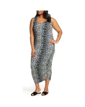 Loveappella Ruched Midi Tank Dress - Black