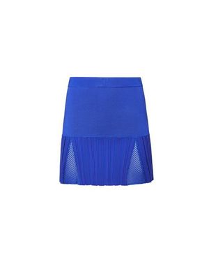 Fleur du Mal Rib & Crochet Knit Skirt - Blue