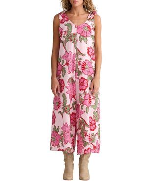 Talisman the Label Temple Floral Wide Leg Jumpsuit - Red