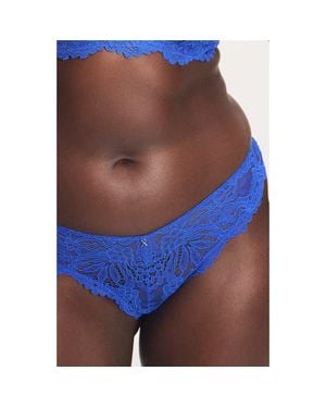 Savage x Fenty Romantic Corded Lace Brazilian Panties - Blue