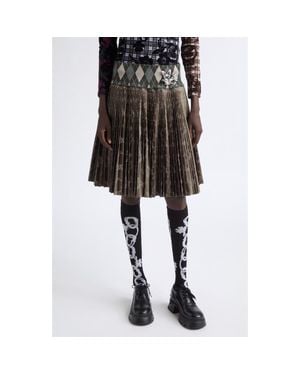 Chopova Lowena Crescent Pleated Midi Skirt - Brown