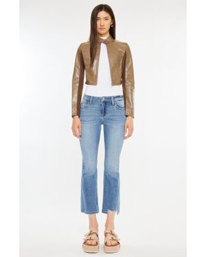 Kancan Savanna Essentials Mid Rise Cropped Flare Jeans - Blue