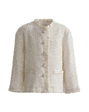 Tulle Sequin Tweed Jacket - Gray