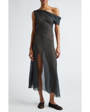 Paloma Wool Alice One-Shoulder Cotton & Silk Dress - Black