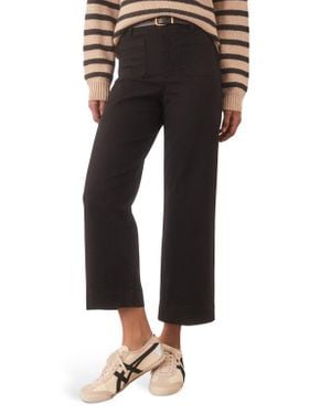 Marine Layer Bridget Cotton High Waist Wide Leg Crop Pants - Black