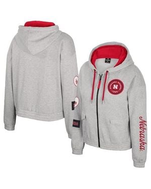 Colosseum Athletics Nebraska Huskers Alfie Full-Zip Hoodie Jacket - Gray