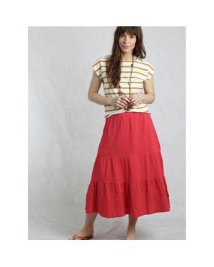 Weird Fish Lathika Tiered Midi Cotton Skirt